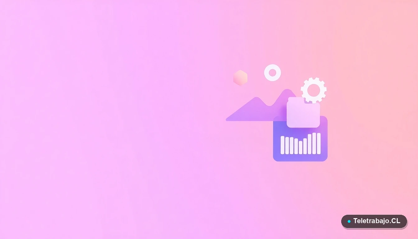 Elementos de interfaz de usuario abstractos y coloridos, como gráficos y engranajes flotantes, representando habilidades técnicas en JavaScript para formación SENCE.