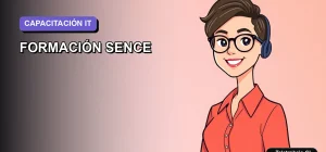 Ilustración vectorial plana premium de una profesional de tecnología remota, representando un curso de JavaScript para el mercado internacional. Estilo Corporativo Memphis, fondo degradado lavanda.