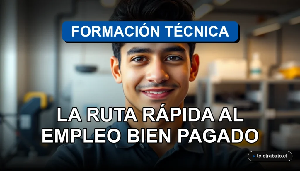 Estudiante de formación técnica en Chile mirando con confianza hacia su futuro laboral.