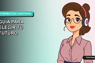 Ilustración plana vectorial de una mujer profesional de la salud, estilo Corporate Memphis, sobre fondo degradado azul verdoso, para guía de carreras sanitarias en Chile 2026.