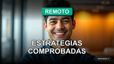 Portada de revista profesional con un ejecutivo hispano en una oficina moderna, representando éxito laboral remoto.