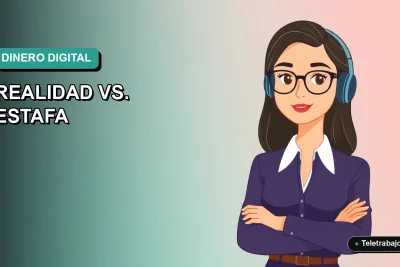 Ilustración plana vectorial de mujer profesional de teletrabajo con laptop, sobre fondo degradado azul verdoso. Tema de ganar dinero en aplicaciones.