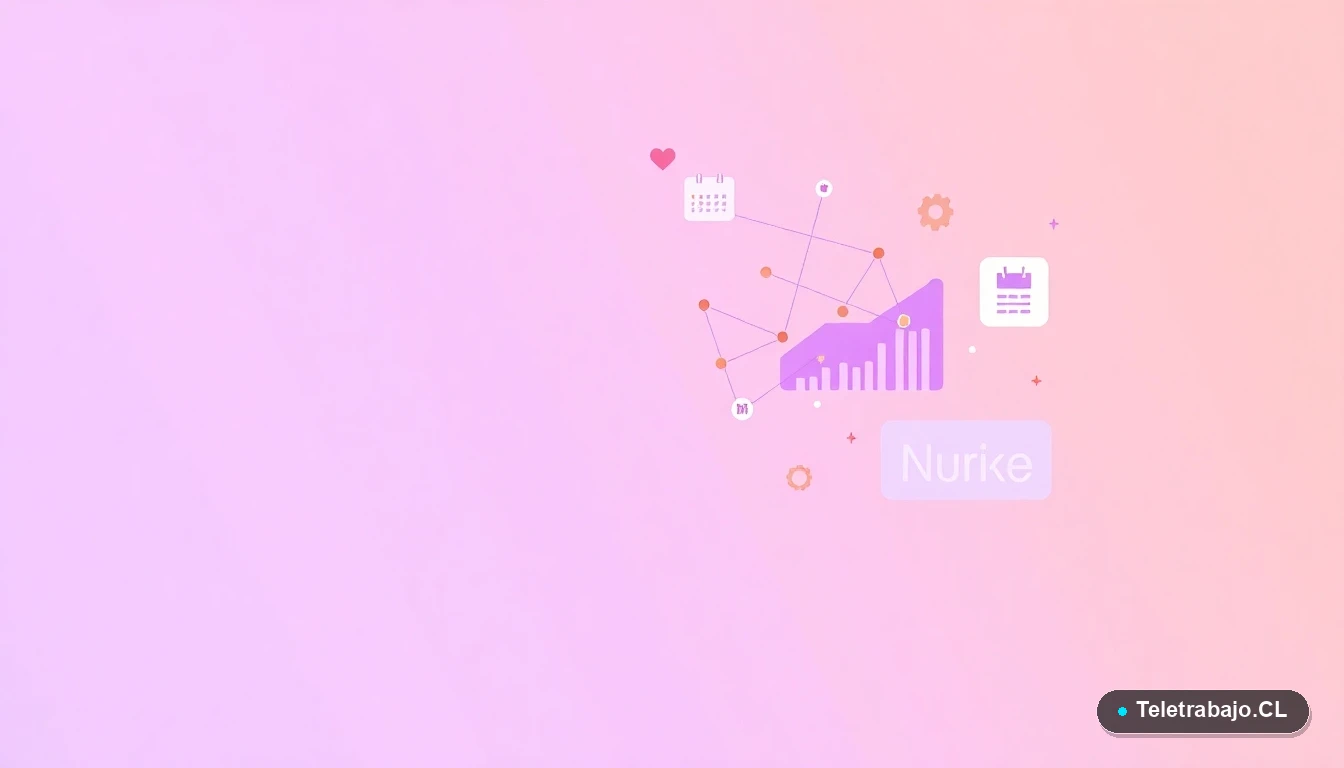 Composición abstracta de interfaz de usuario con gráficos y iconos flotantes, sobre fondo degradado lila.