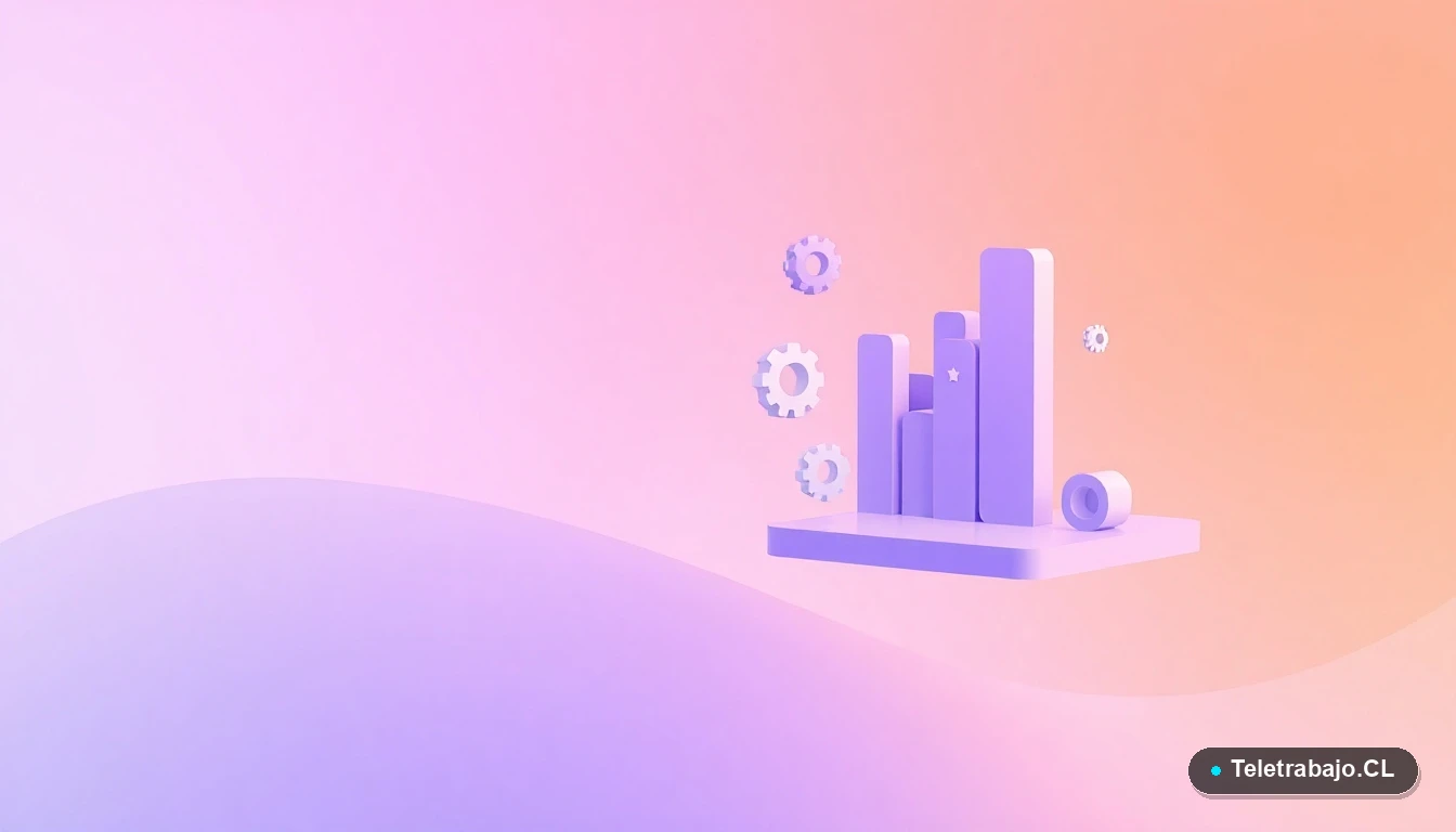 Composición abstracta de interfaz de usuario con gráficos y iconos flotantes, representando la tecnología detrás de las plataformas de la economía gig.