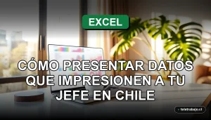 Profesional en Chile creando gráficos avanzados de Excel en una oficina moderna para presentación ejecutiva.