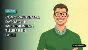 Ilustración vectorial plana de un trabajador remoto masculino con suéter verde, sonriendo, sobre un fondo degradado azul y verde. Espacio negativo a la izquierda.