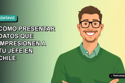 Ilustración vectorial plana de un trabajador remoto masculino con suéter verde, sonriendo, sobre un fondo degradado azul y verde. Espacio negativo a la izquierda.