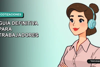 Ilustración plana corporativa de una trabajadora remota en Chile consultando información sobre los grupos de cotización 2026.