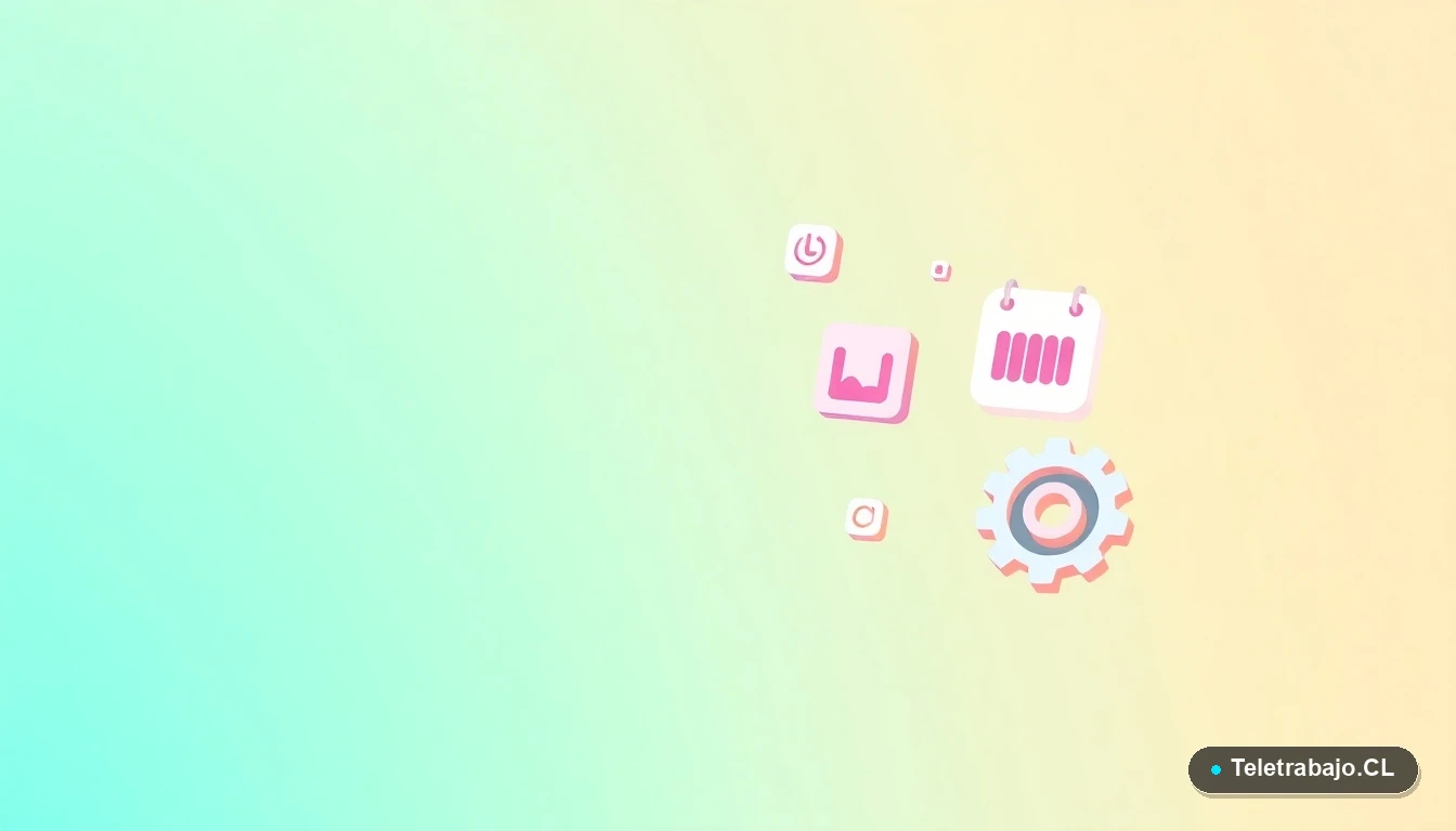 Composición abstracta de interfaz de usuario con gráficos, calendario y carpeta flotantes en estilo vectorial plano, sobre fondo degradado verde menta, representando datos y oportunidades del sector.