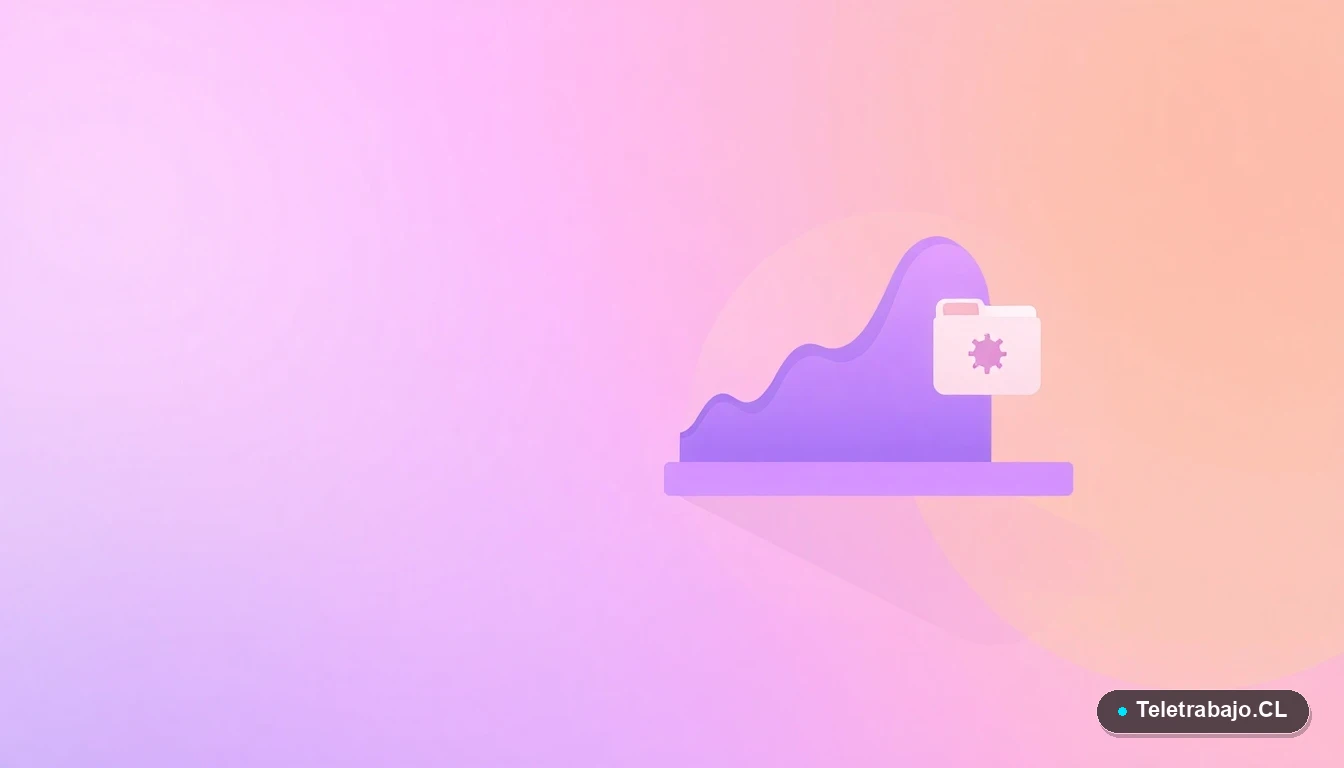 Elementos de interfaz de usuario abstractos y modernos, gráficos y engranajes flotantes en tonos lavanda y durazno, sobre fondo degradado lila, concepto de gestión de subsidios.