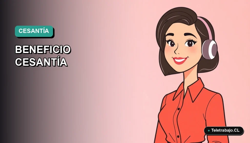 Ilustración plana vectorial de estilo premium que representa una guía para calcular el seguro de cesantía en Chile.