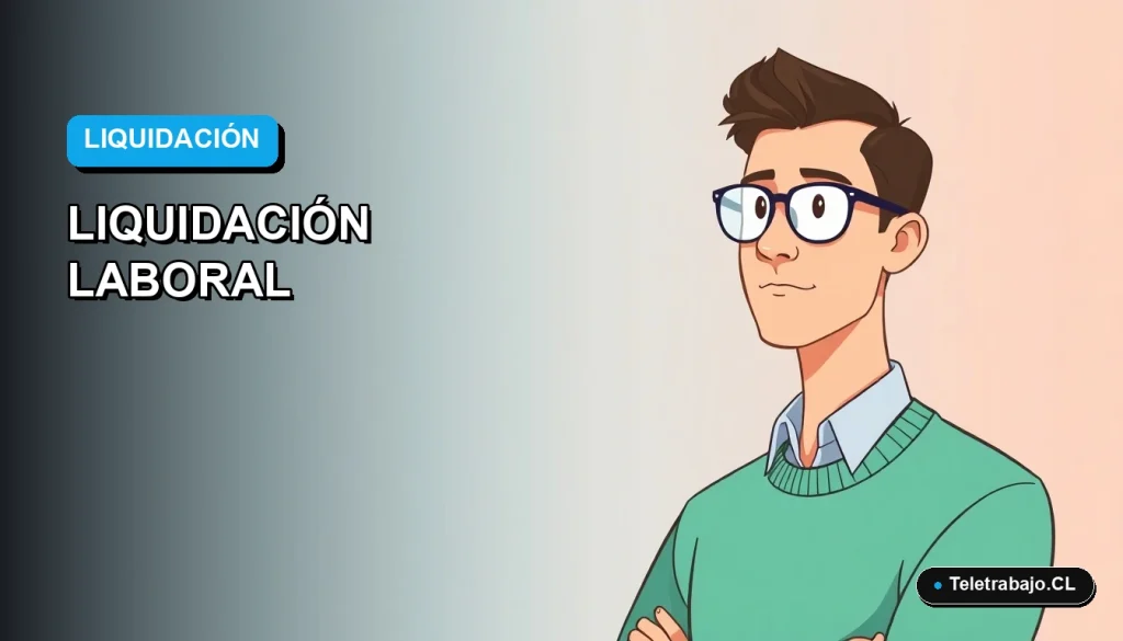 Ilustración vectorial plana de estilo moderno de un trabajador masculino calculando su liquidación y seguro de cesantía en una computadora. Fondo con gradiente azul.