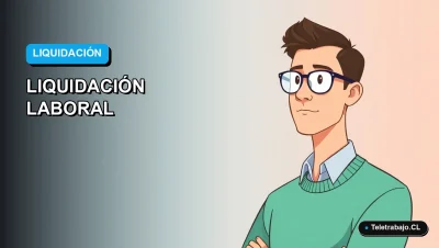 Ilustración vectorial plana de estilo moderno de un trabajador masculino calculando su liquidación y seguro de cesantía en una computadora. Fondo con gradiente azul.