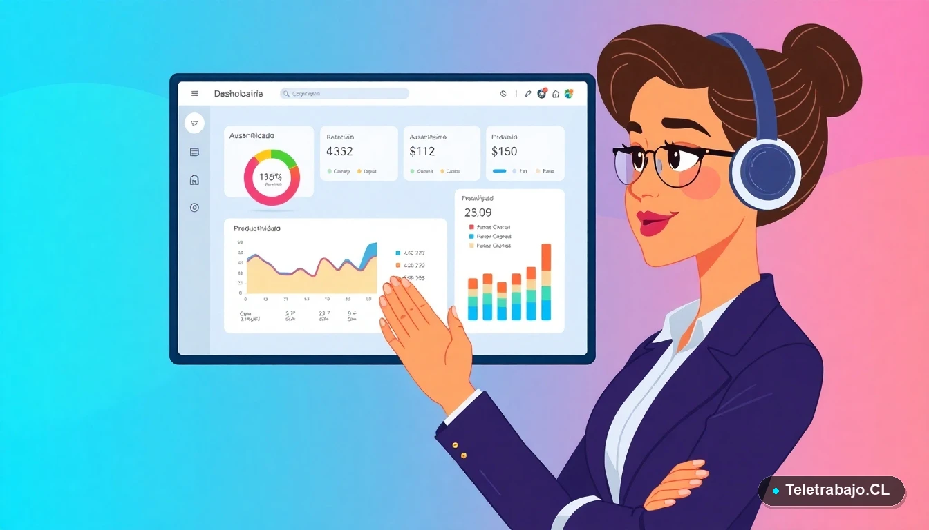 Profesional analizando dashboard de indicadores de recursos humanos en Power BI