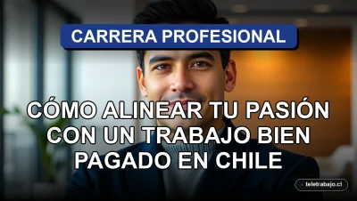 Guía para alinear tu pasión con un trabajo bien remunerado en Chile, mostrando un entorno corporativo moderno y exitoso.