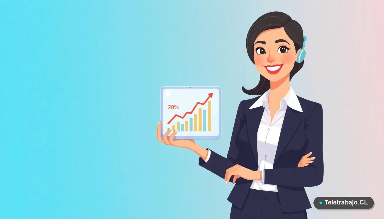 Profesional chilena calculando aumento salarial en tablet para negociación