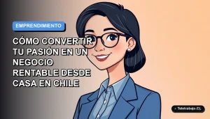 Ilustración plana vectorial de una mujer joven con blusa azul y pelo corto, sonriendo, sobre un fondo degradado azul y gris claro. Espacio negativo a la izquierda.