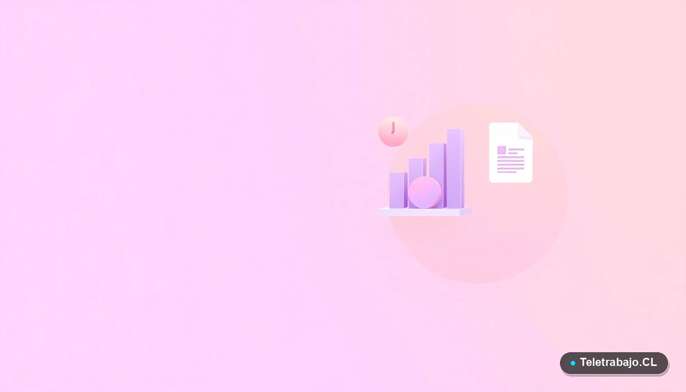 Composición abstracta de elementos de UI tecnológica con gráficos y carpetas flotantes en tonos lavanda y durazno, sobre fondo degradado, concepto de procesos de reclutamiento.