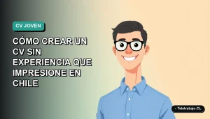 Ilustración plana vectorial de un hombre joven profesional con camisa azul y lentes, sonriendo, sobre un fondo degradado verde azulado. Espacio negativo a la izquierda.