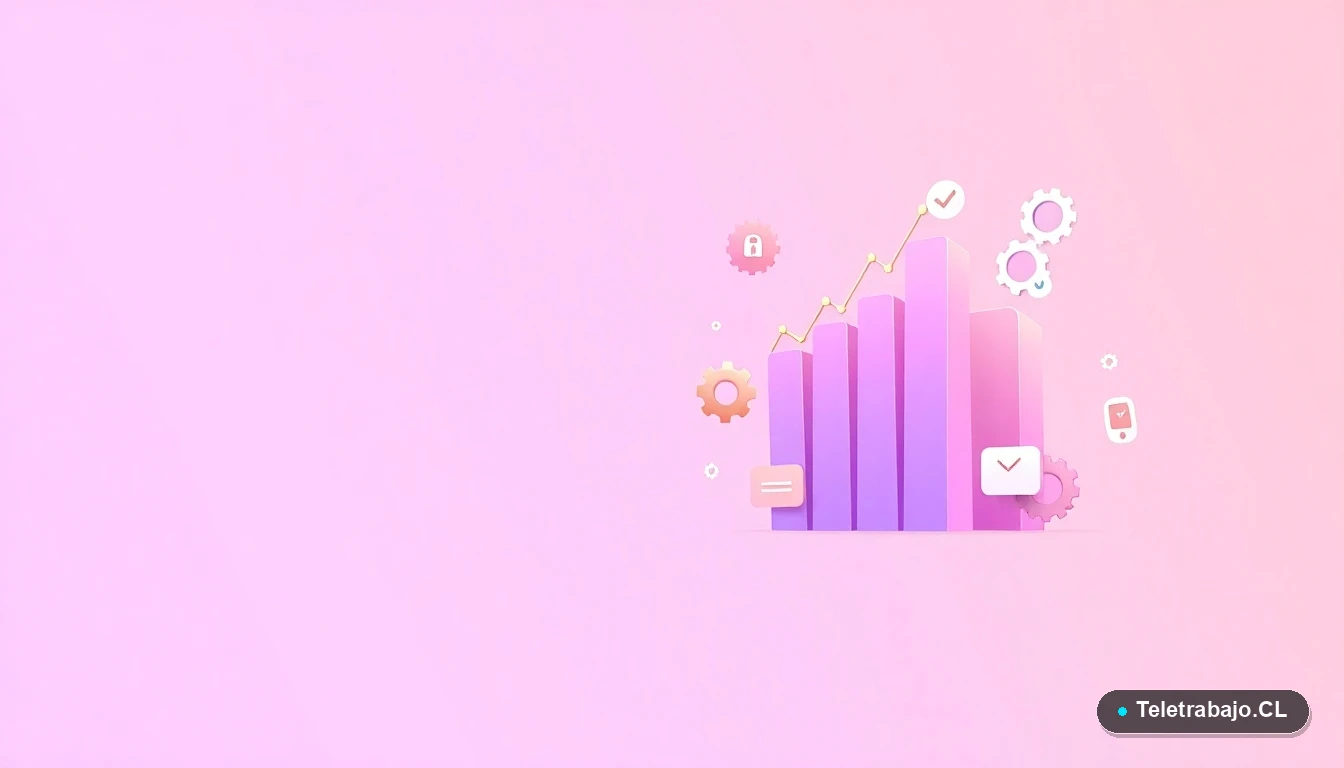 Composición abstracta de interfaz de usuario tecnológica con gráficos, engranajes y carpetas flotantes en tonos lavanda y durazno, sobre fondo degradado lila. Concepto de procesos y oportunidades en la UE.