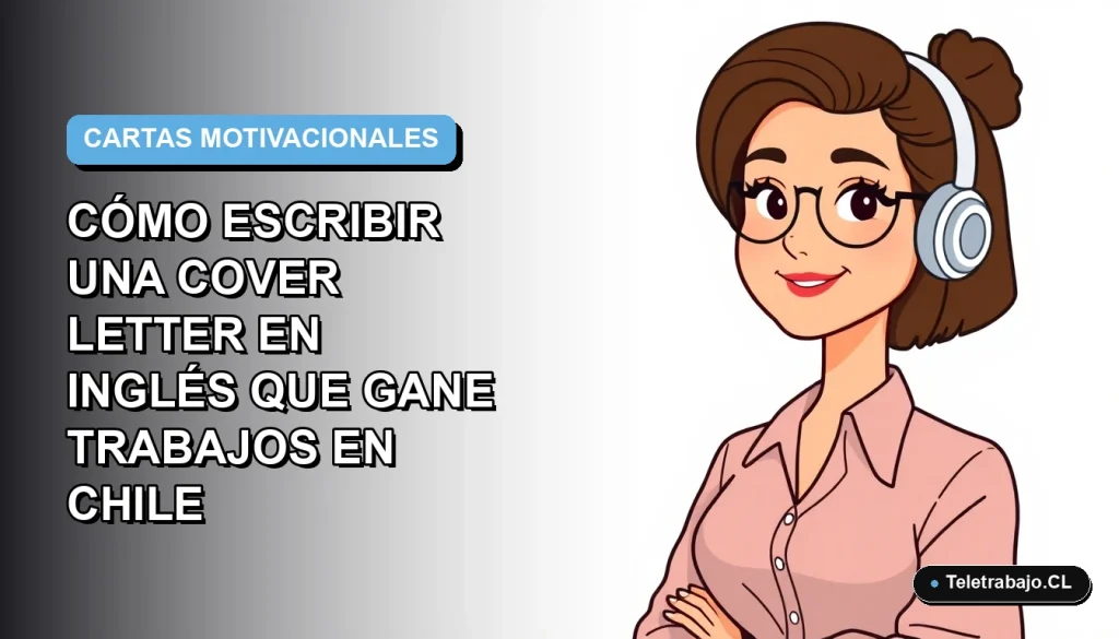 Guía definitiva 2026 para escribir una carta de presentación en inglés exitosa para trabajos en Chile, ilustración plana corporativa.