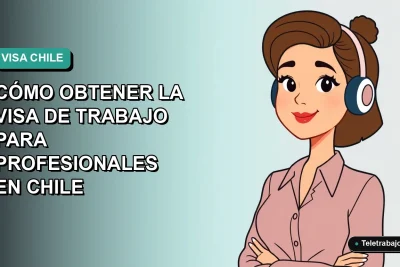 Guía definitiva para obtener la visa de trabajo profesional en Chile, ilustración plana corporativa.
