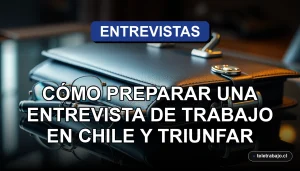 Guía definitiva para preparar una entrevista de trabajo en Chile y conseguir el empleo, elementos profesionales sobre una mesa de cristal.