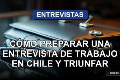 Guía definitiva para preparar una entrevista de trabajo en Chile y conseguir el empleo, elementos profesionales sobre una mesa de cristal.