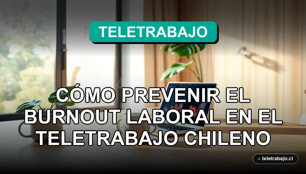 Guía para prevenir el agotamiento laboral en el teletrabajo en Chile, mostrando un escritorio moderno y ordenado.