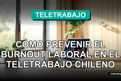Guía para prevenir el agotamiento laboral en el teletrabajo en Chile, mostrando un escritorio moderno y ordenado.