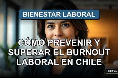 Guía para prevenir y superar el agotamiento laboral o burnout en el trabajo en Chile, concepto de salud mental y equilibrio.