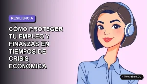 Ilustración plana vectorial corporativa de una mujer profesional de teletrabajo con blusa azul, mirando con confianza. Fondo degradado lavanda suave a lila. Espacio negativo minimalista a la izquierda.