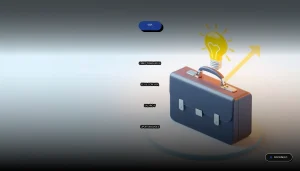 Guía completa para trabajar en Estados Unidos con visa de trabajo, mostrando un entorno corporativo abstracto con elementos legales y de negocios.