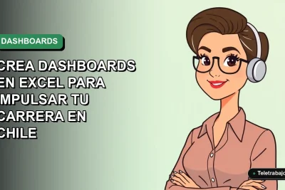 Guía definitiva para crear dashboards profesionales en Excel y mejorar tu carrera en Chile, ilustración plana corporativa.