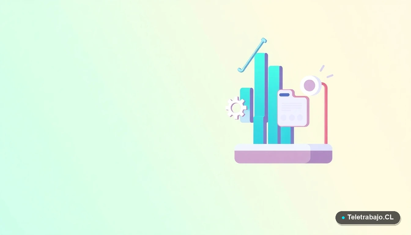 Composición abstracta de interfaz de usuario con gráficos y iconos flotantes sobre fondo degradado menta, concepto de datos y regulación del estatuto del becario.