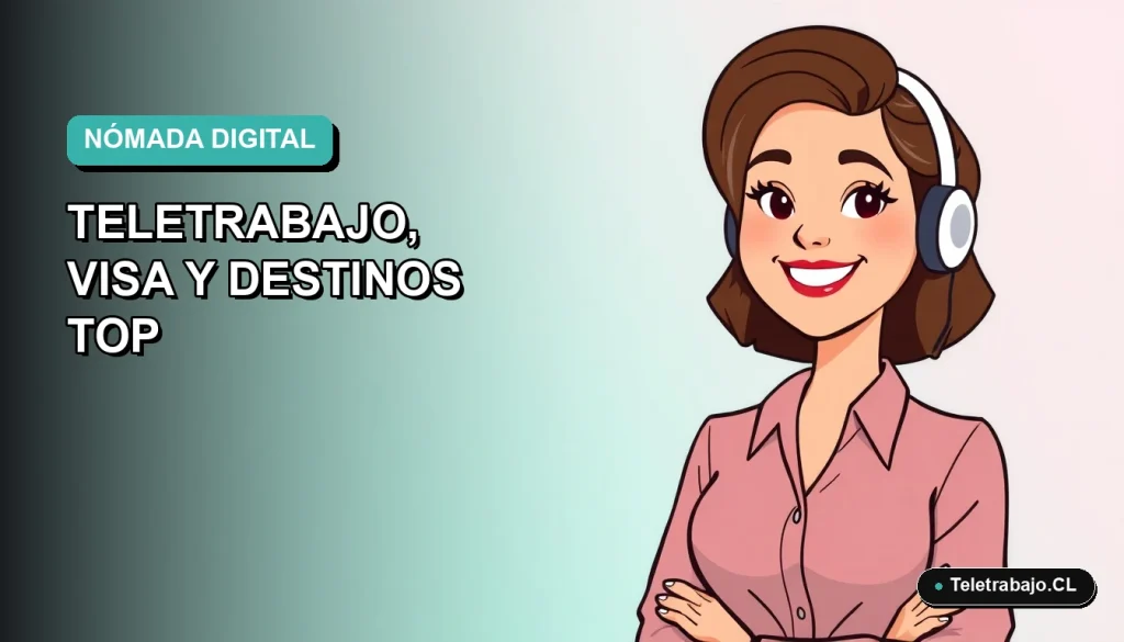 Ilustración plana vectorial de una mujer profesional de teletrabajo sonriente, con fondo degradado azul verdoso. Estilo Corporativo Memphis moderno.