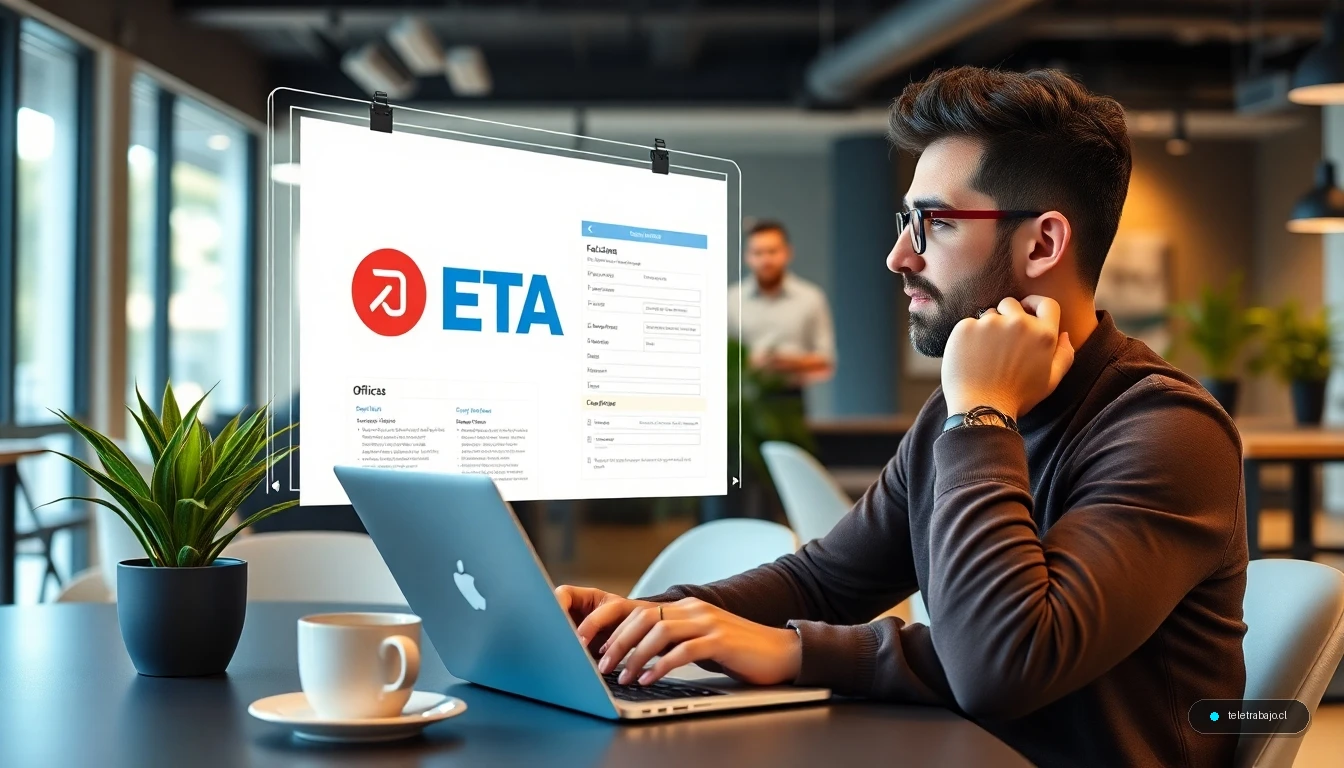 Autónomo trabajando y consultando información sobre el Régimen Especial de Trabajadores Autónomos (RETA) en su ordenador.