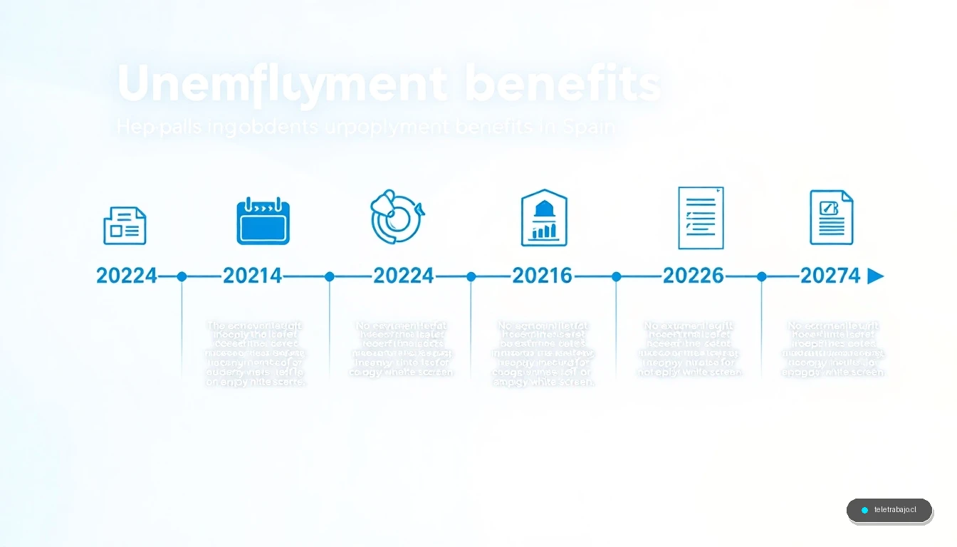 Infografía con la línea temporal y fechas clave del subsidio de desempleo en España hasta 2026
