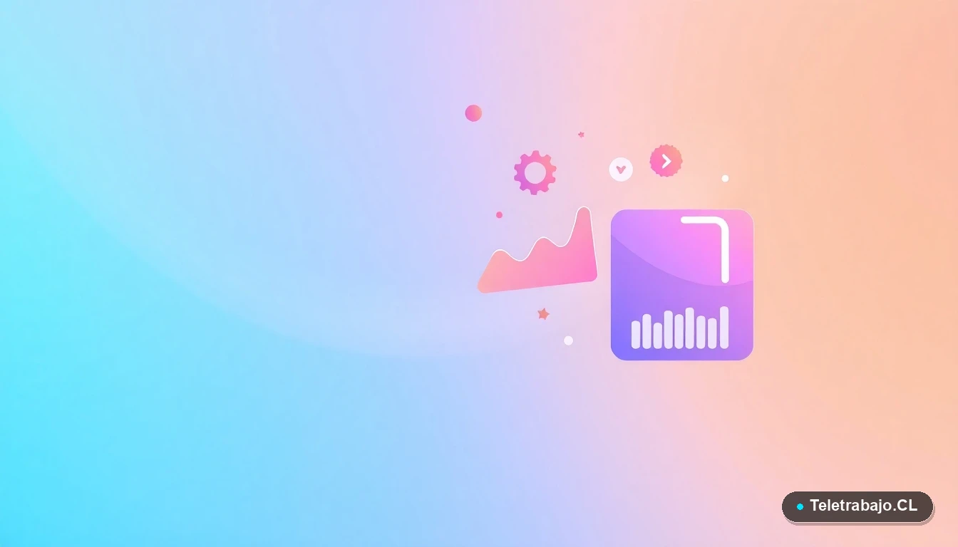 Ilustración abstracta de interfaz de usuario con gráficos y iconos flotantes, sobre fondo degradado verde menta, para artículo sobre técnicas de entrevista.