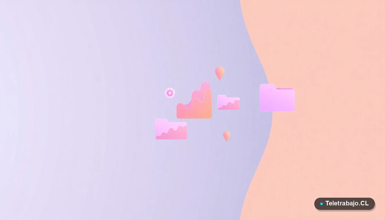 Elementos de interfaz de usuario abstractos y modernos, como gráficos y engranajes, en colores lavanda y durazno, sobre fondo degradado. Concepto de educación financiera y tecnología.