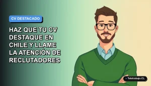 Ilustración plana de un trabajador remoto revisando su currículum en un estilo moderno y minimalista.