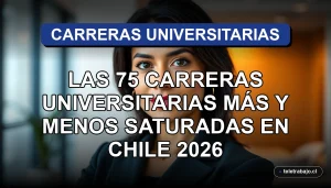Guía de carreras universitarias más y menos saturadas en Chile para el año 2026, análisis de mercado laboral.