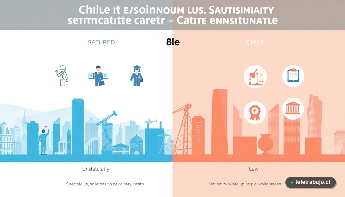 Infografía comparativa de carreras universitarias saturadas y no saturadas en Chile para el año 2026