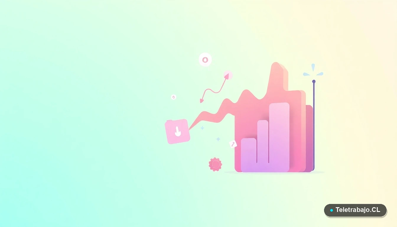 Composición abstracta de interfaz de usuario con gráficos flotantes y engranajes, ilustración vectorial plana sobre fondo degradado menta, representando habilidades tecnológicas.