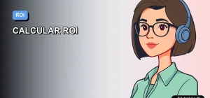 Ilustración vectorial plana moderna de una trabajadora remota de tecnología, con fondo degradado azul, representando el cálculo preciso del ROI en Excel.
