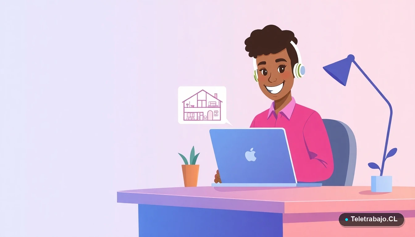 Profesional calculando la proporción de su casa para la oficina del SII con un diagrama.