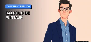 Ilustración vectorial plana de estilo moderno que representa una guía para calcular el puntaje final en concursos públicos en Chile.