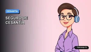 Ilustración vectorial plana de estilo moderno para blog sobre cálculo del seguro de cesantía para trabajadores autónomos en Chile.