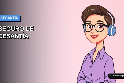 Ilustración vectorial plana de estilo moderno para blog sobre cálculo del seguro de cesantía para trabajadores autónomos en Chile.