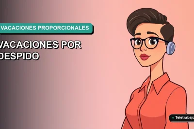 Ilustración vectorial plana de estilo Corporate Memphis de una trabajadora profesional chilena, con fondo degradado, representando el cálculo de vacaciones proporcionales tras un despido.